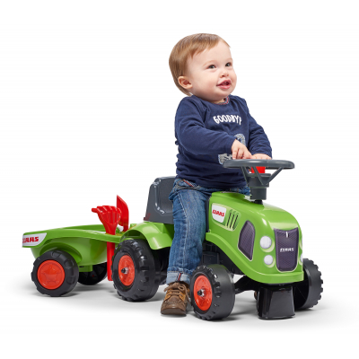 Odstrkovadlo traktor Claas zelené s volantem a valníkem Alltoys Falk