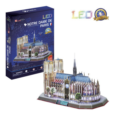 Puzzle 3D Notre Dame de Paris / led - 144 dílků Sparkys