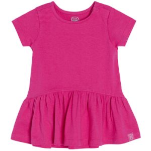 Basic šaty s krátkým rukávem- tmavě růžové - 62 CORAL COOL CLUB