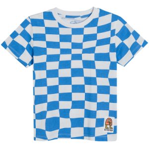 Kostkované tričko s krátkým rukávem- modré - 92 WHITE COOL CLUB