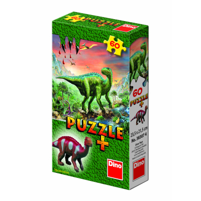 Puzzle 60 dílků dinosauři + figurka - Brachiosaurus Dino