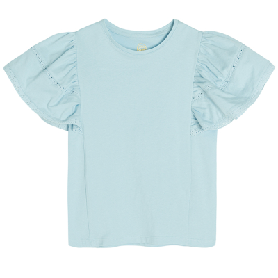 Tričko s nabíranými rukávy- modré - 92 BLUE COOL CLUB