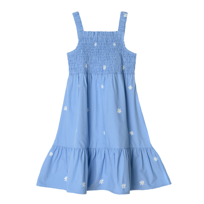 Šaty bez rukávu s potiskem sedmikrásek- modré - 92 MIX COOL CLUB