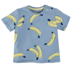 Tričko s krátkým rukávem a potiskem banánů- modré - 62 BLUE COOL CLUB